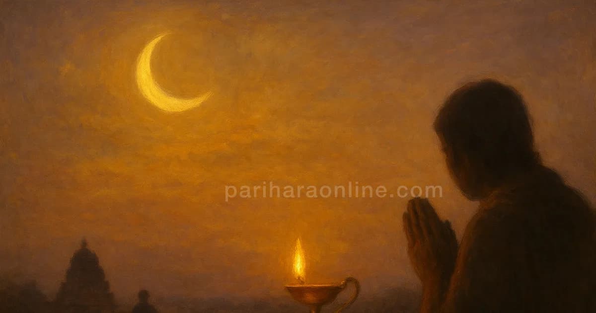 A bright moon over a terrace lamp and jasmine; the Moon's position is the key to how to find my nakshatra | pariharaonline.com